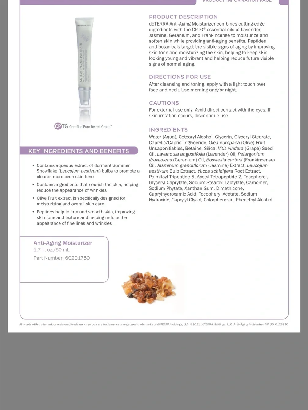 Doterra Spa Hydrating Body Mist & Anti-Aging Moisturizer - White Silver - Picture 5 of 9